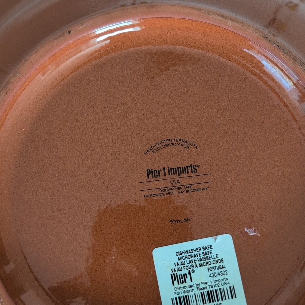 Pier 1 Ceramic Large Pasta Serving Bowl Orange - Picture 6 of 7